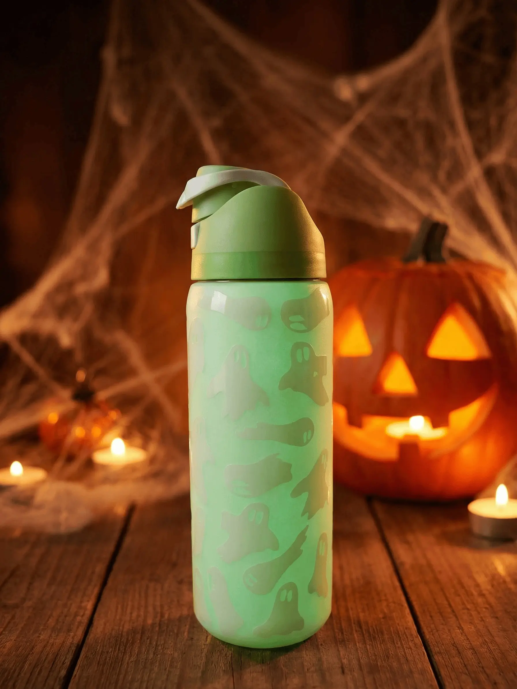 OWL Double-Walled Vacuum Insulated Stainless Steel Tea Flask Water Bottle - 32oz (500-1,000 ml), Lockable Flip-Top Straw Lid, 100% Leak-Proof, Minimalist Print, Portable, Keeps Cold 24hrs/Hot 12hrs, Ideal for Travelers, Daily Use