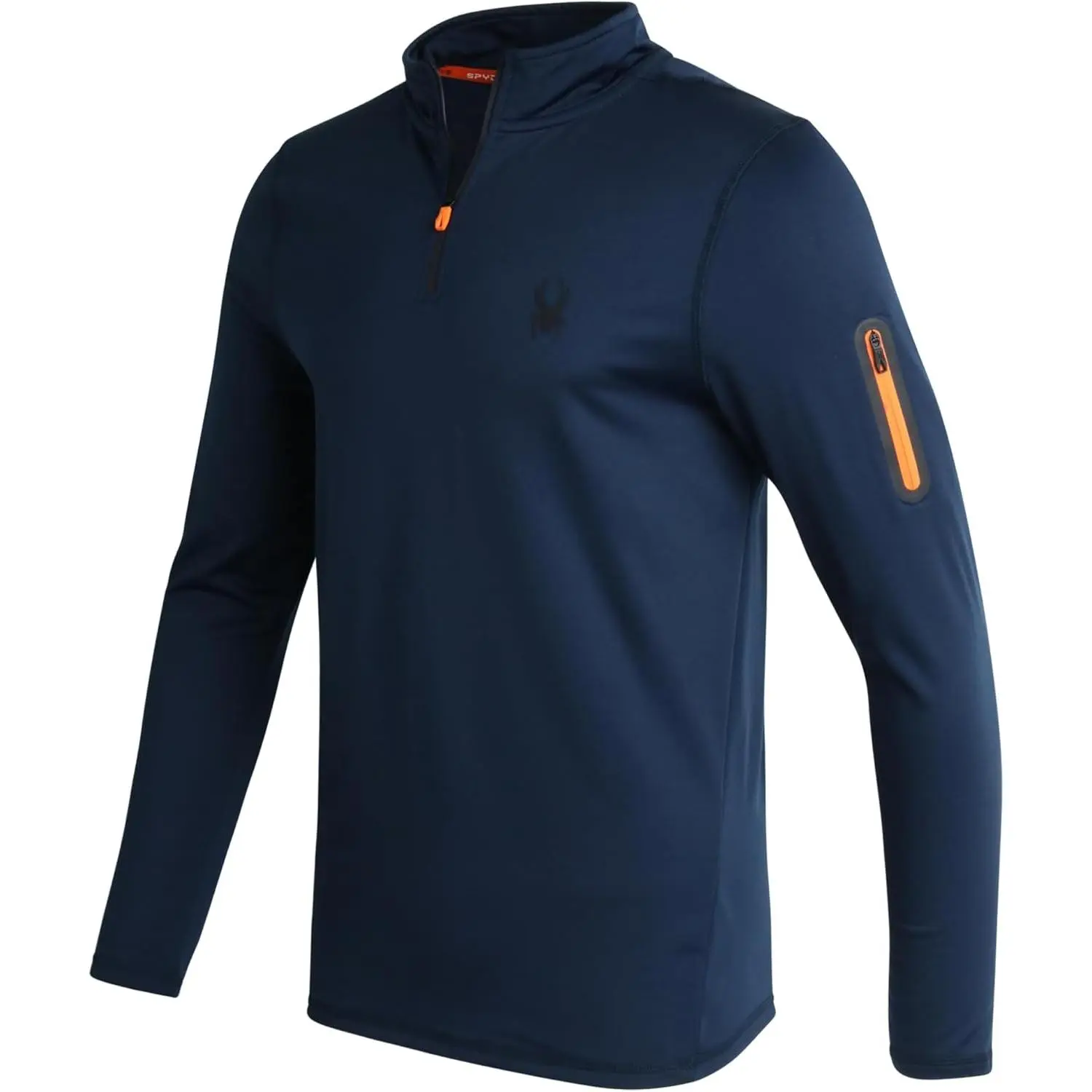 Spyder Men's Mock Neck 1/4 Zip Athletic Performance Pullover - Slim Fit, Moisture-Wick Male Long Sleeve Sweatshirt for Workouts, Quarter Zip, Breathable