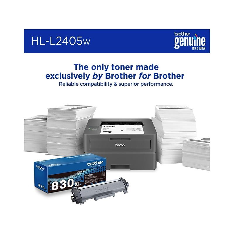 Brother HL-L2405W Compact Wireless Black & White Laser Printer, Single-Function, Print, Refresh Subscription Ready