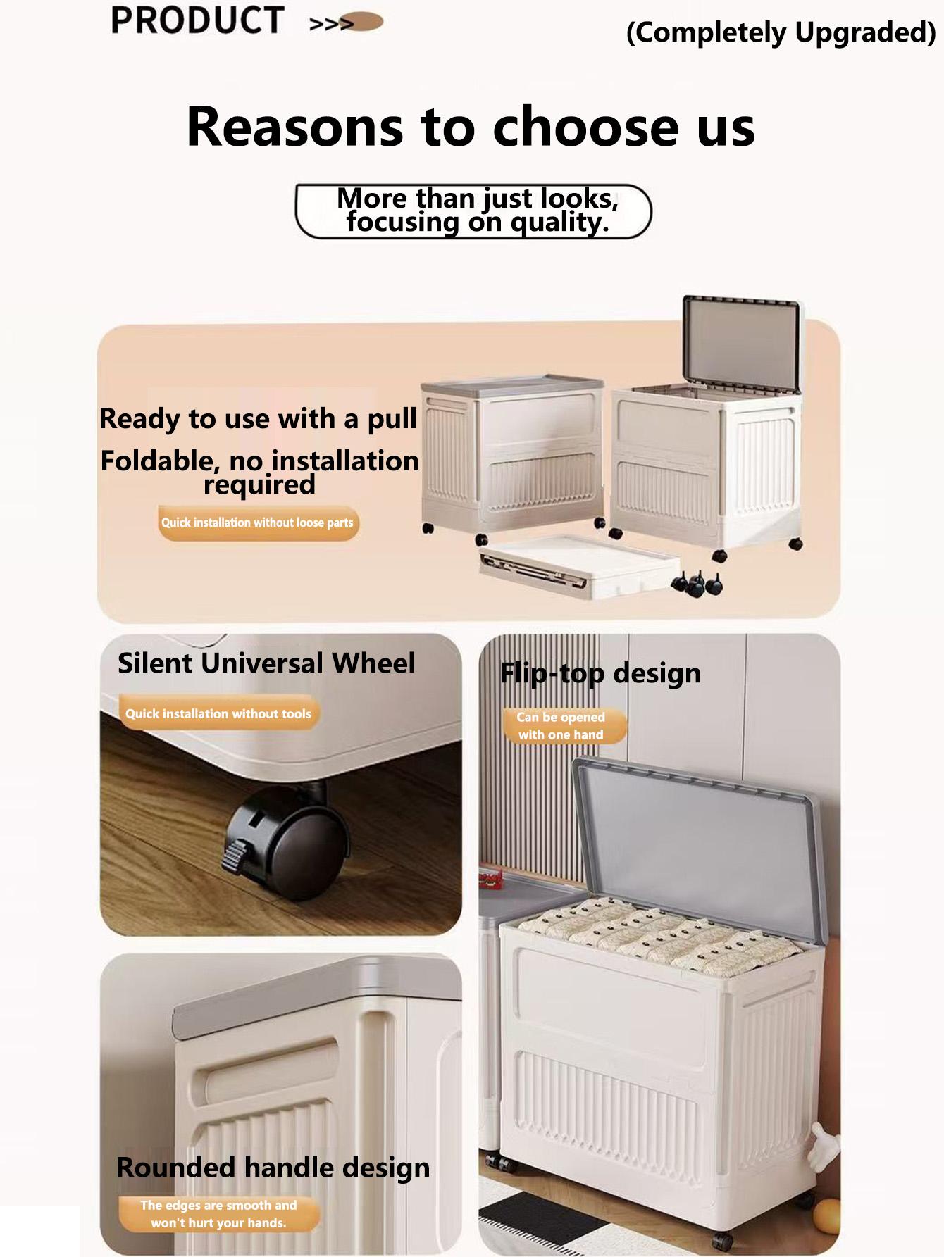 Clothes storage box, large capacity extra-large dustproof flap organizer, household clothing quilt, plastic folding storage box
