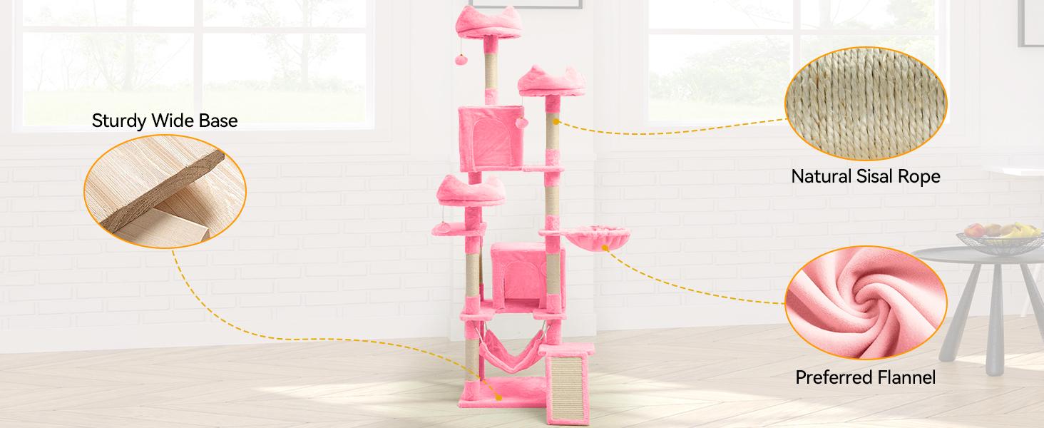 Yitahome Tall Cat Tree for Indoor Cats, Multi-Level Cat Tower with Cat Condos, Top Perches, Cozy Basket,Hammocks, Large Pet Activity Structure Yitahome Tall Cat Tree for Indoor Cats, Multi-Level Cat Tower with Cat Condos, Top Perches, Cozy Basket,Hammocks, Large Pet Activity Structure