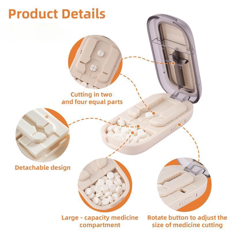 Pill Cutter Splitter for Cutting Multiple Pills, Adjustable Pill Cutter Splitter for Small and Tiny Pills with Accurate Pill Alignment -RR