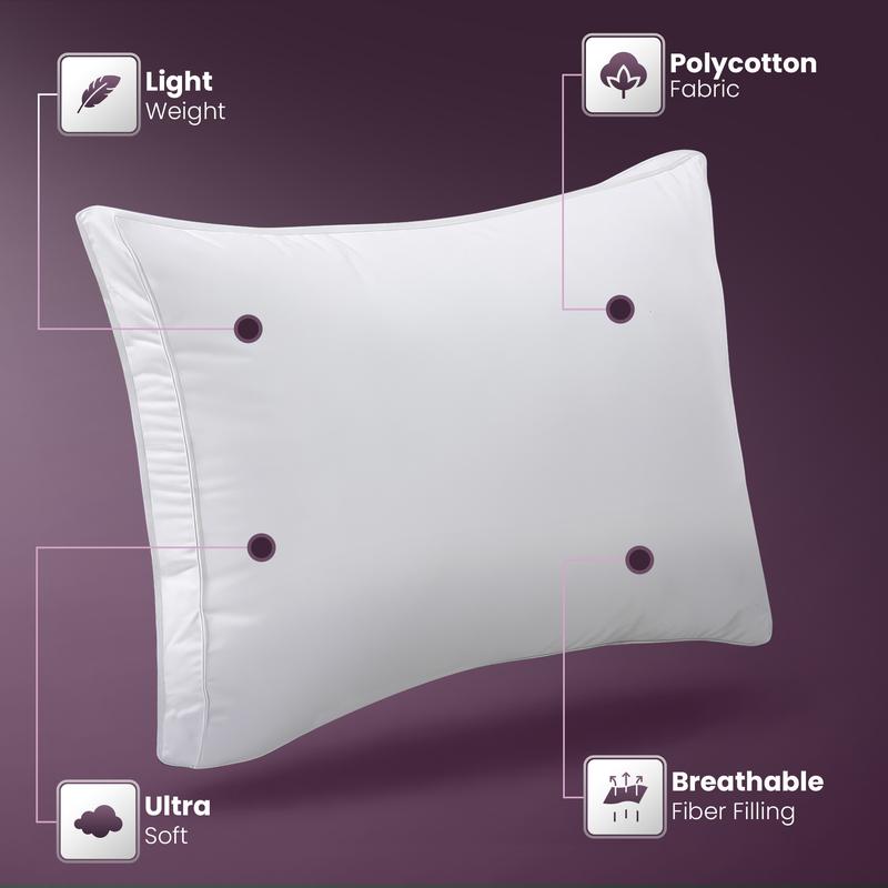 Utopia Bedding Bed Pillows for Sleeping - Set of 4 Gusseted Pillows Set - King, Queen, & Standard Size (White)