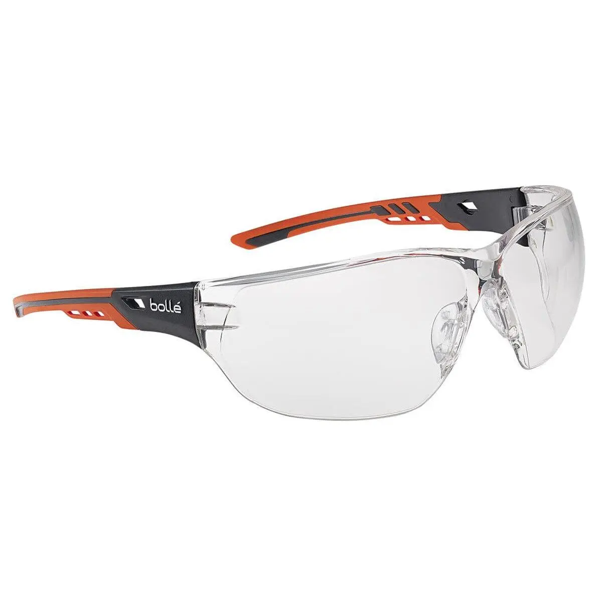 Bolle Ness Plus Safety Glasses Orange with Clear Platinum Anti-Fog Lenses