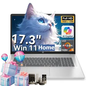 HP 17.3'' inch laptops, AMD Ryzen 5 7430U(Beats i7-1165G7), up to 32GB RAM 512GB SSD,Windows 11 Home, 17.3" FHD IPS, Copilot AI, Numeric Keyboard, Type-c,Bundle Accessory