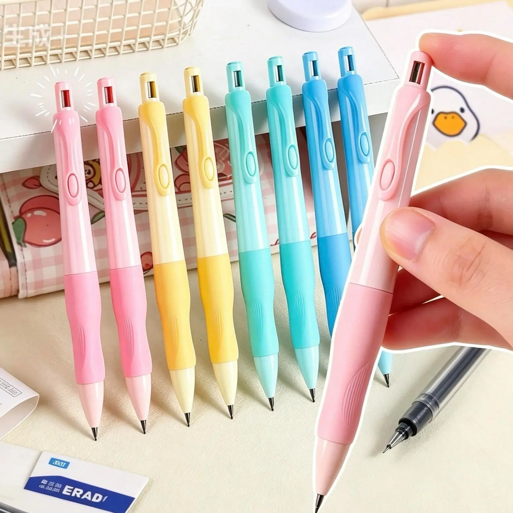 Mechanical Pencils Set (3-Pack/6-Pack) with 2.0mm Thick Leads, Replacement Leads, Erasers, Sharpener - School Stationery for Office, Writing Practice - Cool Gifts for Kids