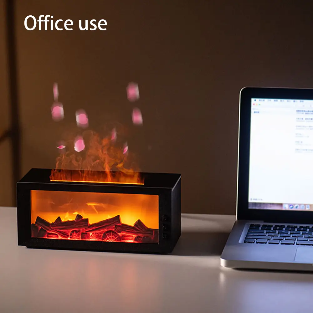 Fragrance Diffuser Mini Air Aroma Humidifier LED Colorful Flame Essential Oil Diffuser Cool Mist Maker With Remote Control fire diffuser usb  diffuser humidifier purifier bourbon  humidifier whisker  humidifier