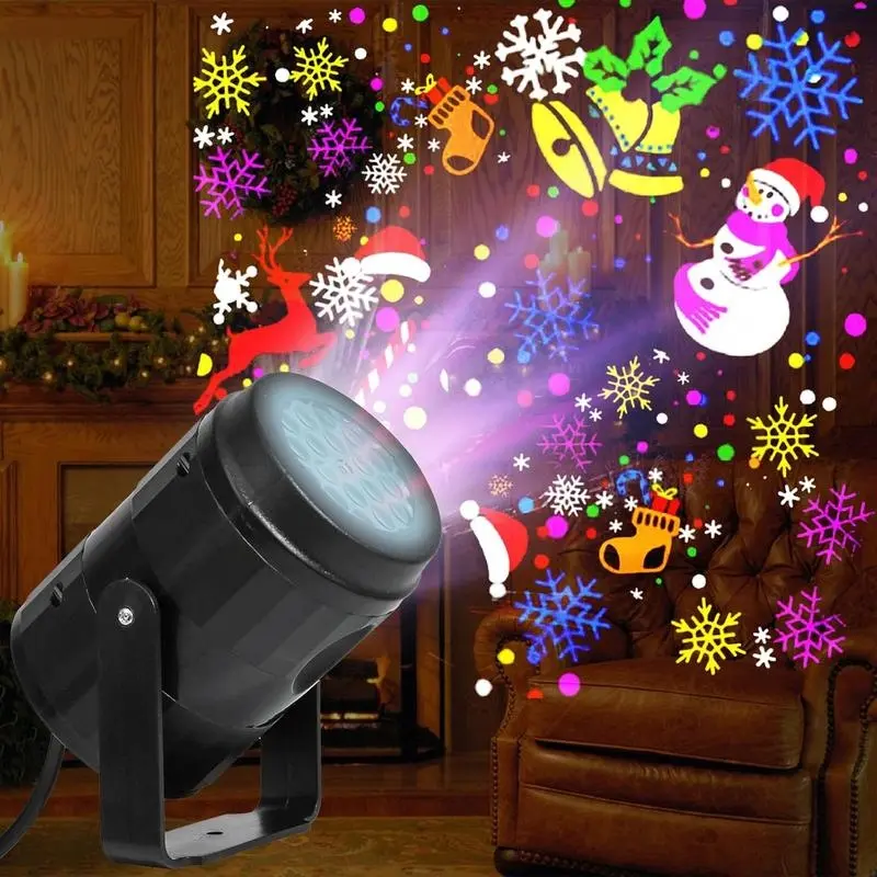 1 PACK 16-Pattern Christmas LED Projector Light with Dynamic Christmas Patterns (Snowflakes, Reindeer, Santa) , Outdoor & Indoor/Decoration for Home- Christmas, New Year's, Valentine's, Halloween Decorations