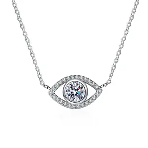 （Evil Eye）925 Sterling Silver Synthetic Moissanite Necklace