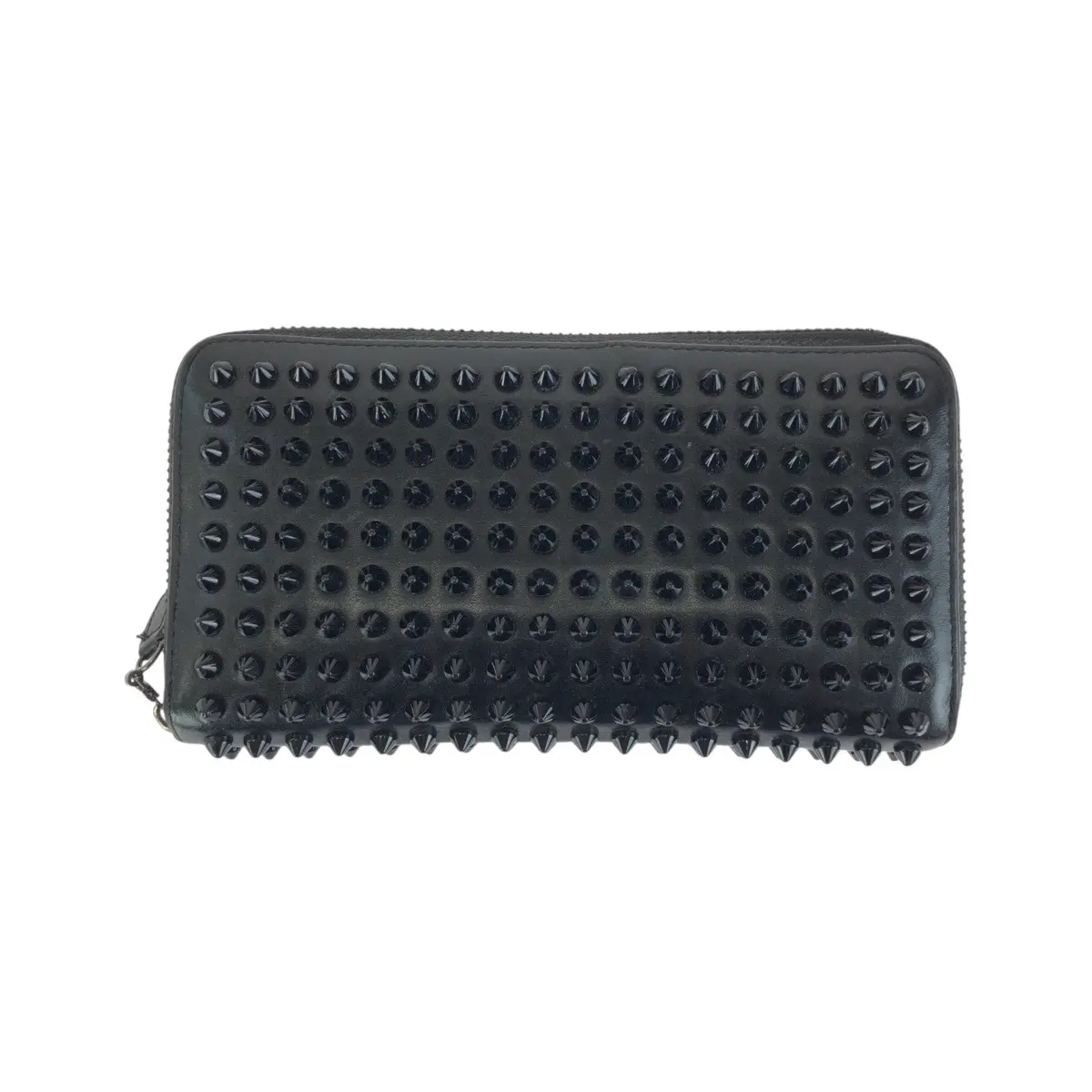 Pre-owned christian louboutin Calfskin Small Leather Goods Panettone Spike Leather Long Wallet