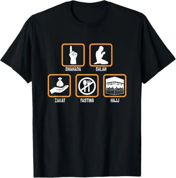 Shahada Salah Zakat Fasting Hajj Islam Religion Muslim Gift T-Shirt