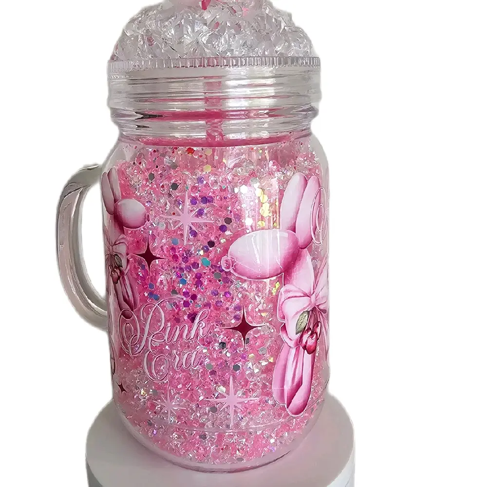 Pink Era Diamond Snowglobe Tumbler