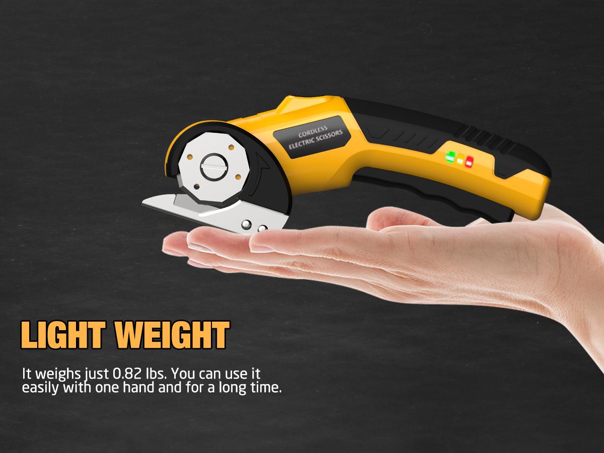 【MothersDayGift】Zeleki Cordless Electric Scissors 4V – Rechargeable Heavy Duty Cutter with Safety Lock, LED Light, Long Battery Life & 2 Extra Blades | Easy-to-Use Wireless Shears for Cardboard, Packaging Yellow with Storage Bag 【MothersDayGift】Zeleki Cordless Electric Scissors 4V – Rechargeable Heavy Duty Cutter with Safety Lock, LED Light, Long Battery Life & 2 Extra Blades | Easy-to-Use Wireless Shears for Cardboard, Packaging Yellow with Storage Bag
