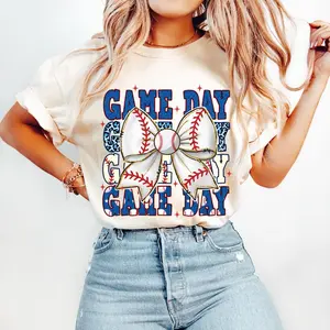Baseball Coquette, Game Day Baseball, Retro Bow, Baseball Mama Tshirt