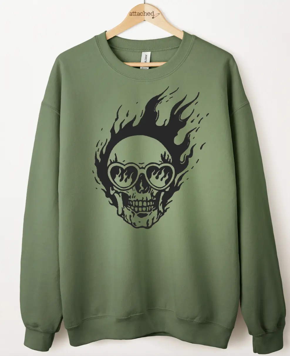 Flame Skull Graphic Top Flame Skull Graphic Top