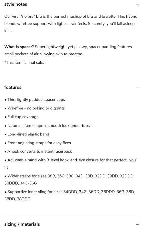 The Spacer Bra: Smoke