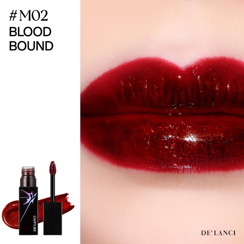 DE'LANCI Alter Realm Lip Stain Gloss Oil Blue Red Lipstick for Vibrant Look Glossy Cosmetic Makeup Lipgloss