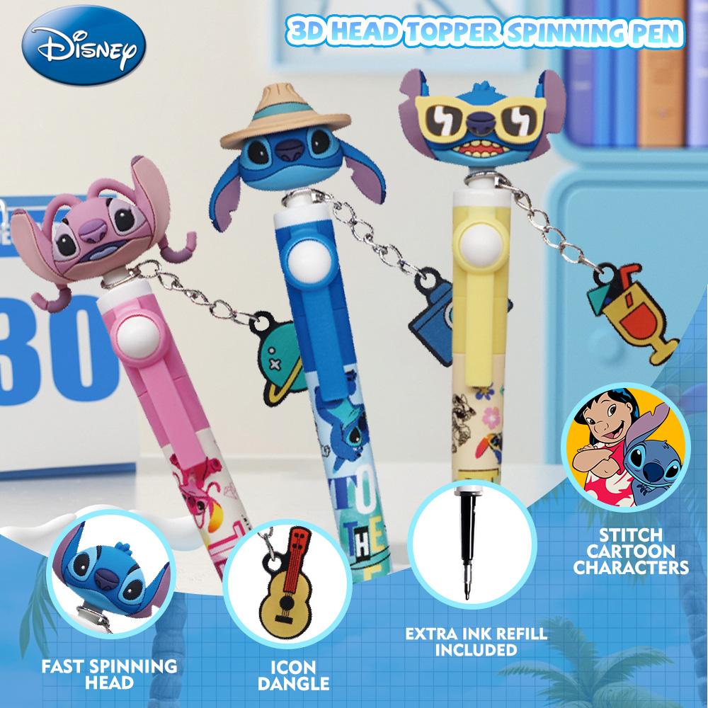 Disney Stitch Pen Blind Box 1PC Officially licensed PVC 3D Head Topper Spinning Pen Anime Figure Collector Fan Gift Stitch Angel Scrump Exclusive