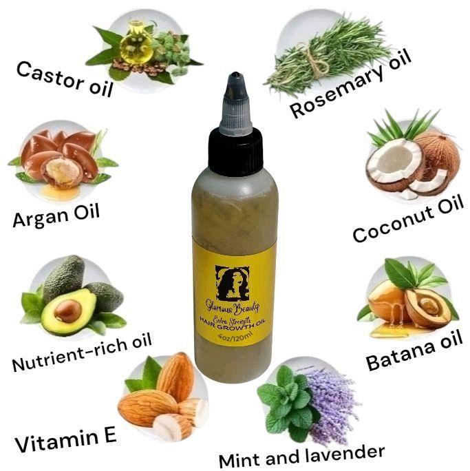 Handcraft Blends Strong Hair Growth Oil Castor Oil with Rosemary Oil 120ml 100% Pure and Natural Premium Grade Carrier Oil Eyelashes and Eyebrows Hair and Body 4oz