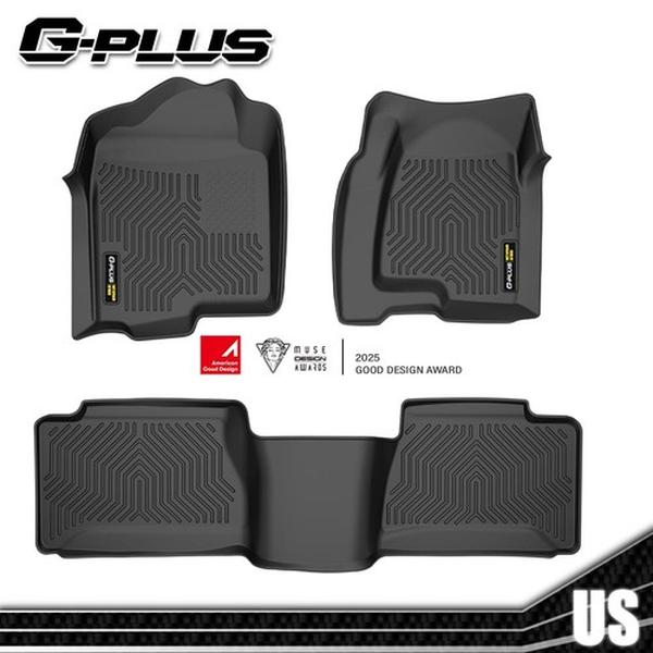 Floor Mats for Chevy Silverado GMC Sierra 1500 1999-2006 & 1500 Classic 2007, Fit Silverado Sierra 2500 2001-2004, 2WD 4WD Extended Cab TPE Floor Cargo Liners