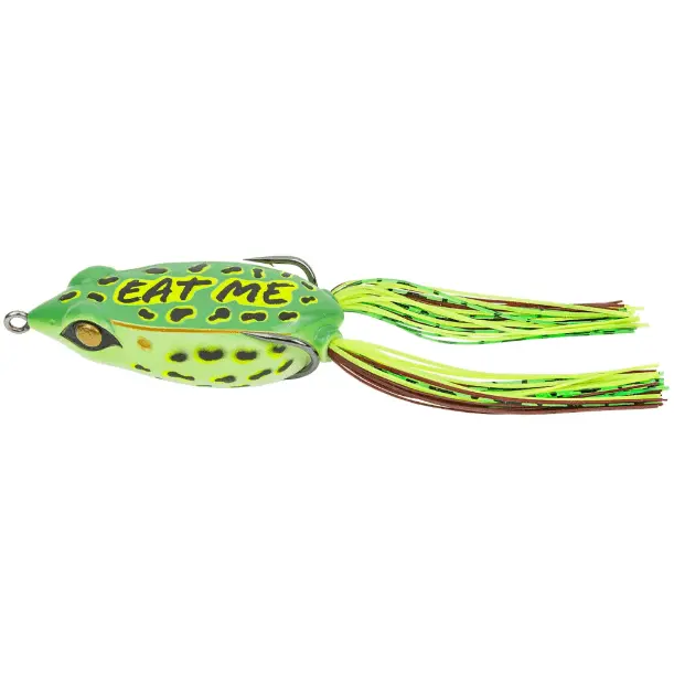 GOOGAN SQUAD Filthy Frog Plastic Topwater Lure - 2 1/2" in., 5/8 oz., Hollow-Bodied (Water-Repellent), Weedless, Narrow-Bodied, Easy Drag Through Thick Cover, Bone Color, Cleaning Up in the Slop, Enhances Chances of Success