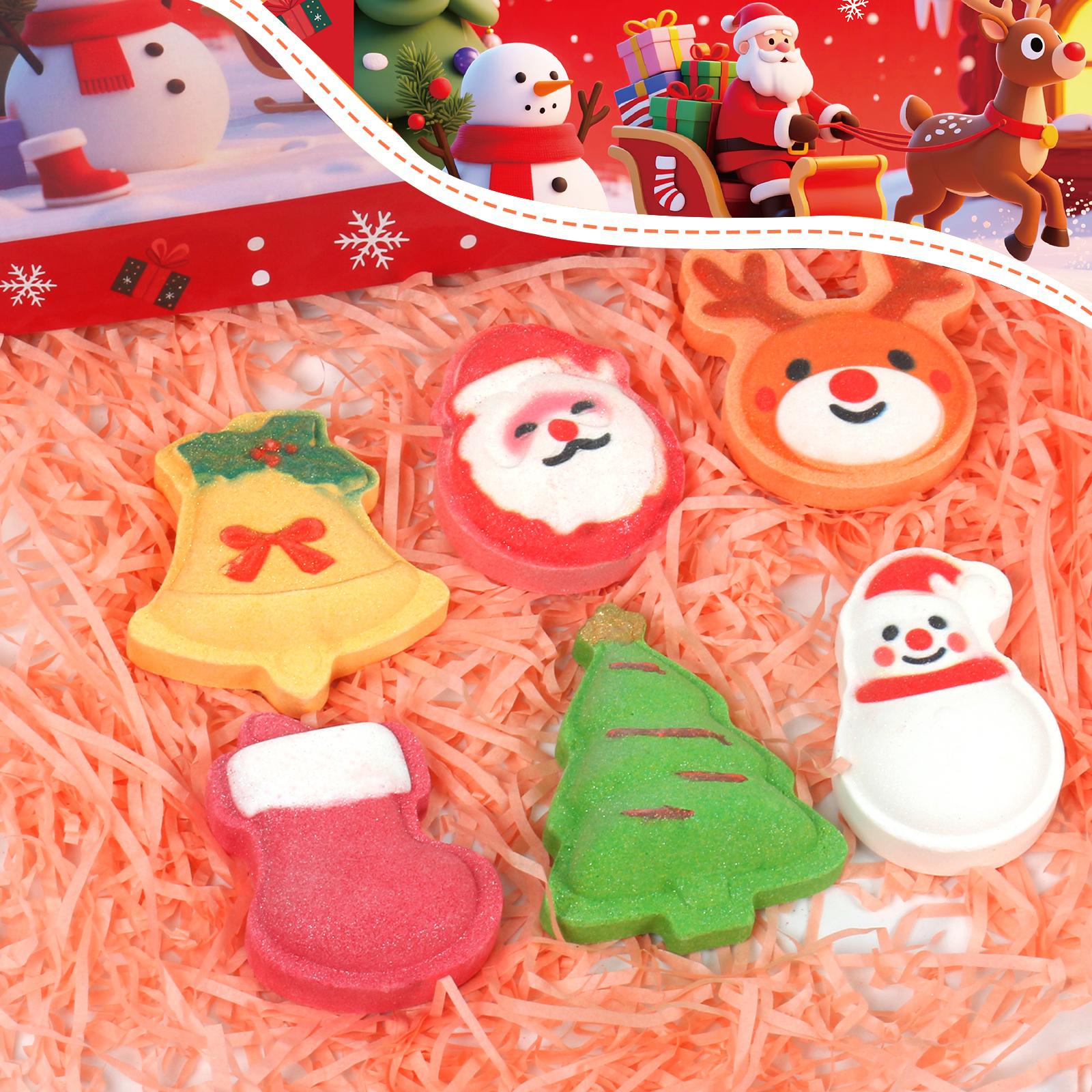iHave Christmas Bath Bombs Gift Set – 6pcs Festive Bath Bomb Kids Box with Santa, Snowman, Reindeer, Tree, Bell & Stocking. Fizzy Organic Fun for Relaxing Bath Time, Perfect Christmas Bath Bombs for Kids, Stocking Stuffers & Holiday Gifts for Boys & Girls