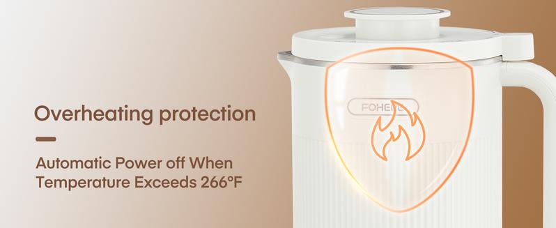 FOHERE 8 in 1 Nut Milk Maker Machine, 35oz Soy Milk Maker with 8 Upgraded Blades for Homemade Almond, Oat, Soy, Juice, Plant Milk, Delay Start/Self Cleaning/Keep Warm/Boiling Water