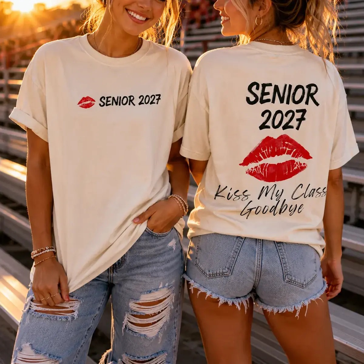 Senior 2027 Kiss My Class Goodbye Shirt | Funny Senior TShirt | Graduation Gift | Class of 2027 T-Shirt