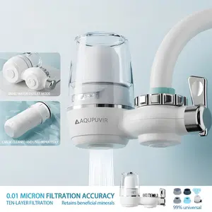 AQUAPUVIR Faucet Water Filter Pitcher, filters 400 gallons of water, includes 1 system set and 1 filter cartridge