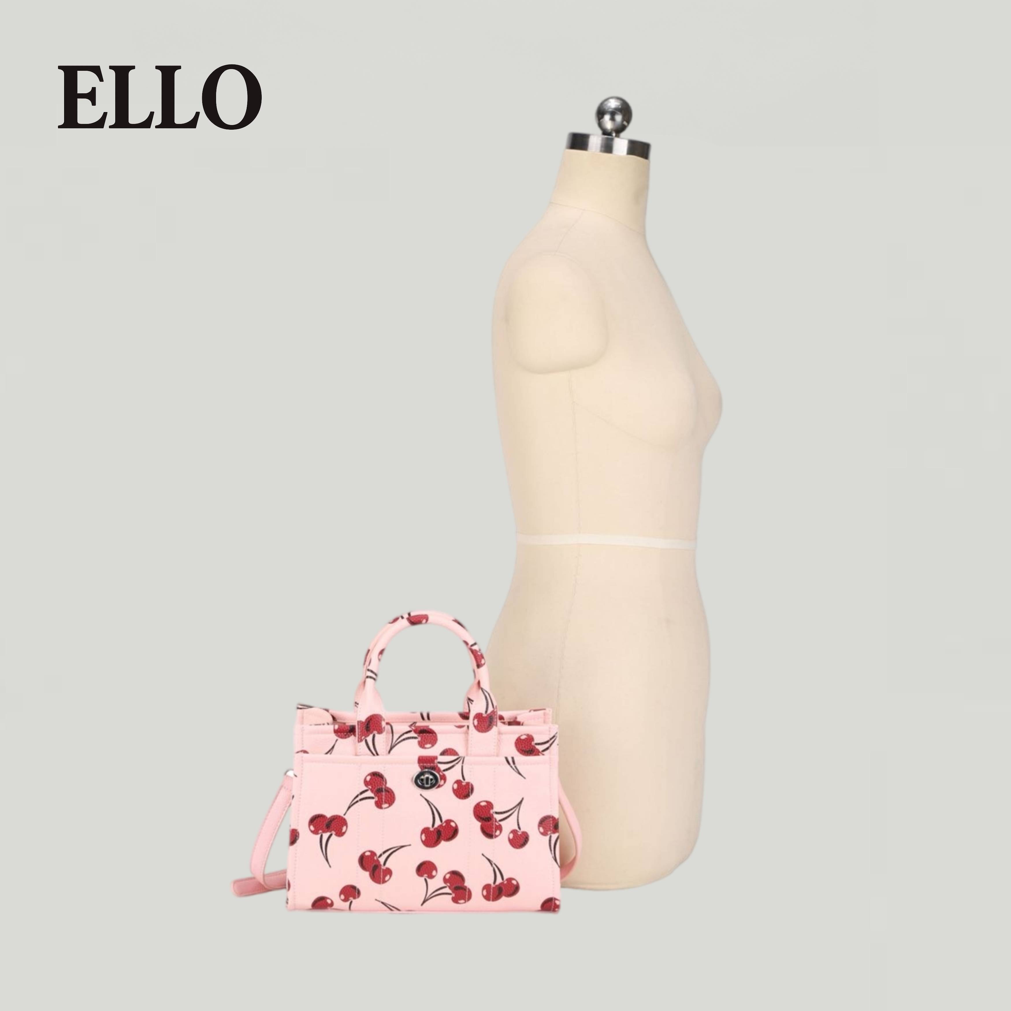 Women's Cute Cherry Print Mini Tote Bag for Women Trendy Aesthetic Shoulder Handbag with Top Handle & Detachable Strap Perfect for Daily Use Shopping and Casual Outings