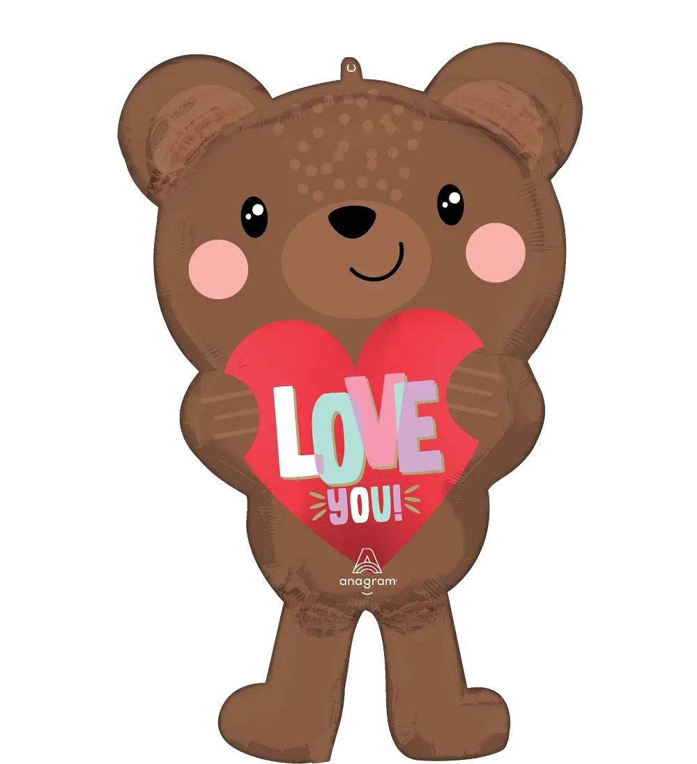 Satin Love Bear Super Shape Valentine's Day Balloon