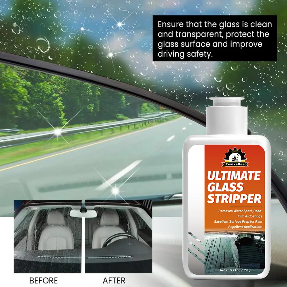Car Windshield Oil Film Cleaner, Automotive Glass Water Spot Remover, Car Window Cleaning Paste for Windshield, Mirrors & Side Windows