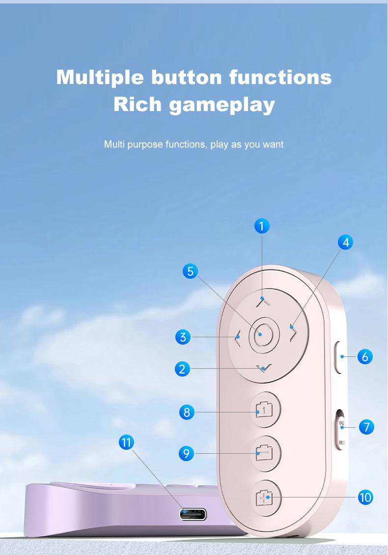 MGALL Wireless Mini Remote Control 2025 New Page Turner & TikTok Video Scroller, Remote for Camera & Video Recording, Compatible with iOS & Android Phones