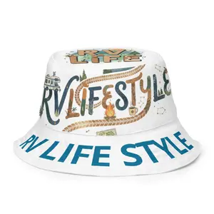 RV LIFE STYLE Reversible Bucket Hat - 100% Polyester, Breathable & Moisture-Wicking, Available in XS, S/M, L/XL Sizes
