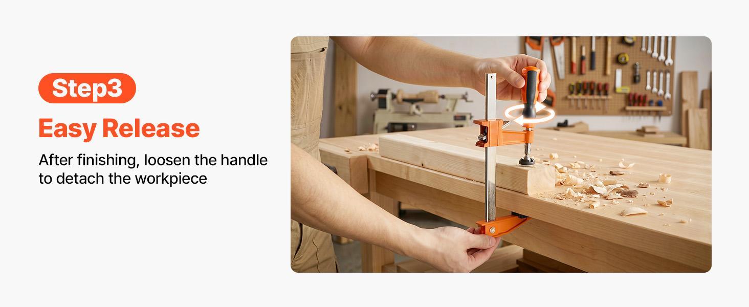 【Summerfinds】VEVOR F Clamps for DIY Enthusiasts, 8-Pack 6" & 12" Woodworking Clamps, 600 lbs Load Limit, Malleable Iron-Carbon Steel, Ergonomic Handle, Plastic Pad, Self-Locking, Raised End Stop, for Metalworking, Bar Clamp Set, Heavy Duty Clamp 【Summerfinds】VEVOR F Clamps for DIY Enthusiasts, 8-Pack 6" & 12" Woodworking Clamps, 600 lbs Load Limit, Malleable Iron-Carbon Steel, Ergonomic Handle, Plastic Pad, Self-Locking, Raised End Stop, for Metalworking, Bar Clamp Set, Heavy Duty Clamp