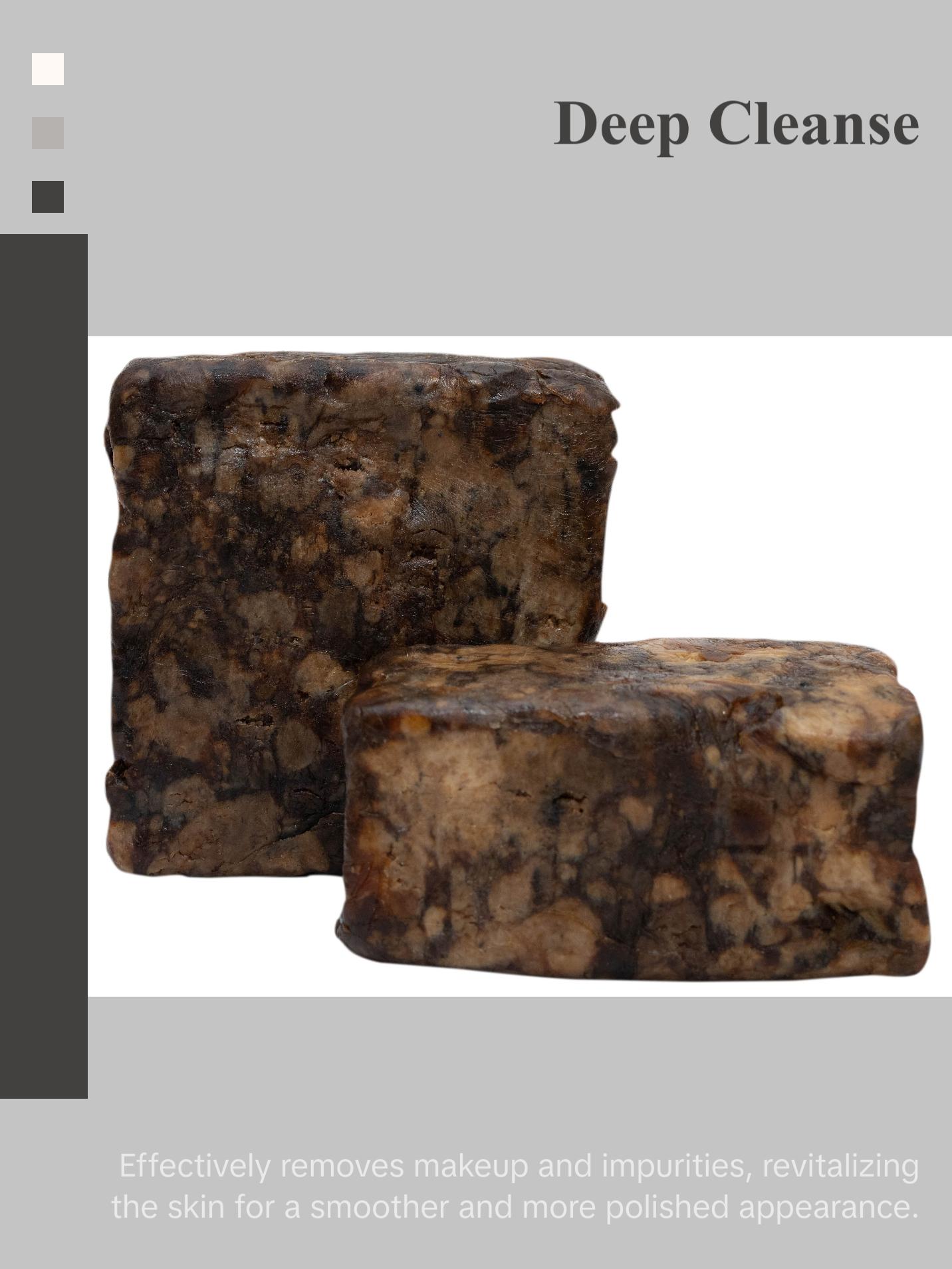 Cocoa Butter Black Soap - All Natural and Organic Raw African Black Soap made with raw cocoa butter for deep cleanse bath and gorgeous skin