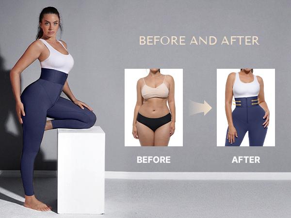 Shapellx AirSlim ElasticFuse Waistband Shaping Leggings High Waisted SoCinched Bottom Comfort Shaping Training UltraSculpt Pants