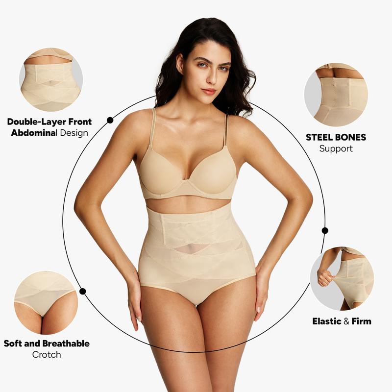 Nebility Women's Mesh Breathable Shapewear Shorts - Tummy Control Postpartum Cincher | Soft Compression, Minimalist Sexy Underwear for All-Day Comfort Womenswear Basic