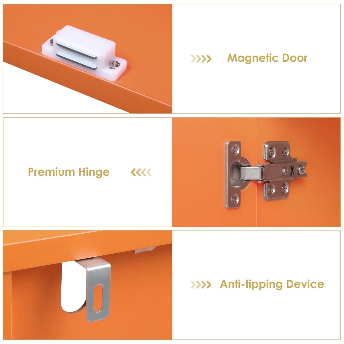 Coffee Bar Cabinet with 3 Drawers & Glass Door, Modern Buffet Sideboard Bar Table, Buffet Cabinet with Storage for Dining Room