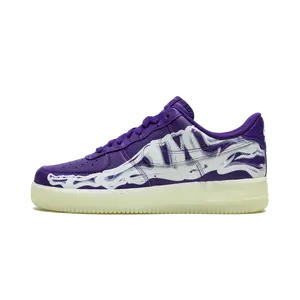 Nike Air Force 1 Low '07 QS Purple Skeleton Halloween CU8067 500