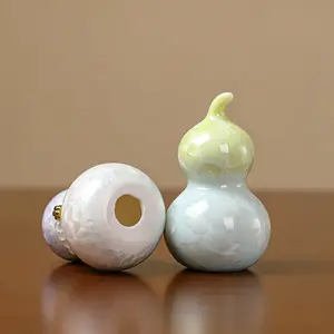 Crystal Glaze Gourd Ceramic Tea Pet, Traditional Zen Chinese Tea Ceremony Decor, Collectible Pottery Cultural Item