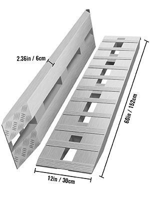 VEVOR 60'' X 12'' X 2.5''Aluminum Trailer Ramps 6000LBS Total Beavertail Hook End 1 Pair 2 Ramps