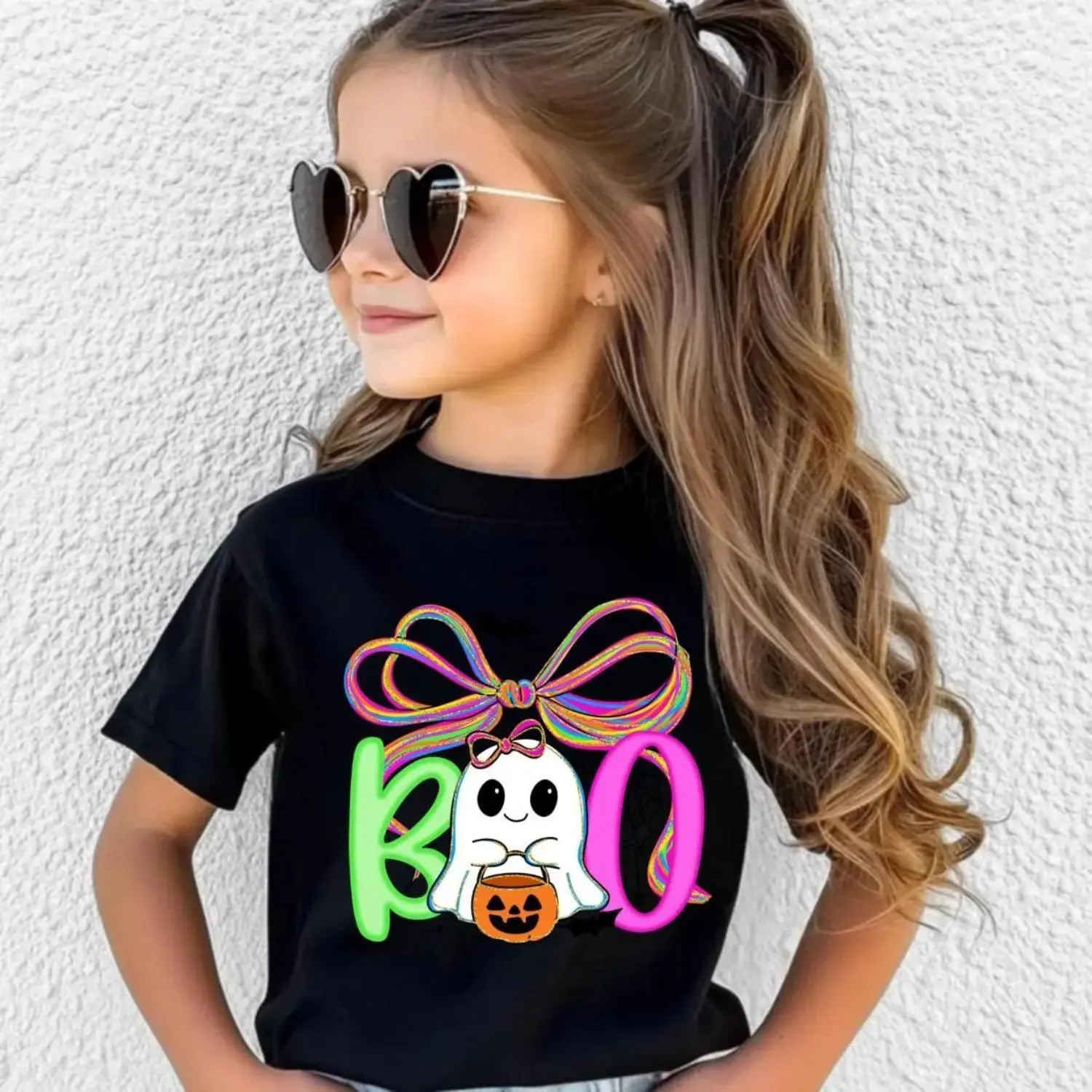 Halloween Girls Ghost Youth Shirt, Cute Toddler Halloween Shirt, Boo Girls Shirt, Halloween Shirts
