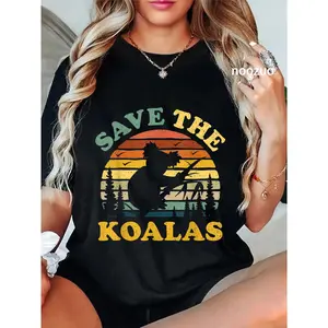 100% Cotton Save the Koala Vintage Retro Animal Lovers Gift T-Shirt