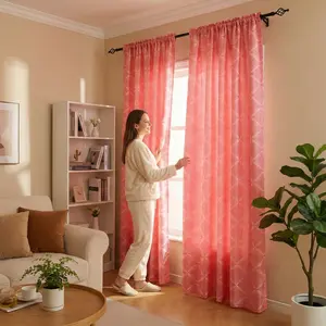 Curtain Club 2 Panels 52x90inch Heavy Diamond Jacquard Curtains Rod Pocket 180-200G Weight Blackout Machine Washable for Christmas Decor Geometric Design Home Textile Interior Decoration Accessories DA02