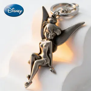 1 pc Disney Officially Licensed Tinker Bell Keychain Cute Alloy Cartoon Key Ring for Keys & Bags Great Gift for Friends