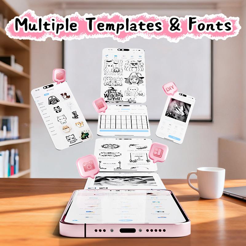 Mini Sticker Printer-2 Inch Bluetooth Thermal Pocket Printer, PM290 Inkless Portable Printer for Study Notes, AI Printer, Photos, Journals, Memos, Lists,Sticky Label, Ideal Gift for Valentine's Day, TikTokShopBlackFriday