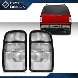 CROSSDESIGN Pair Clear Tail Lights Fit For 2000-2006 Chevy Suburban Tahoe GMC Yukon