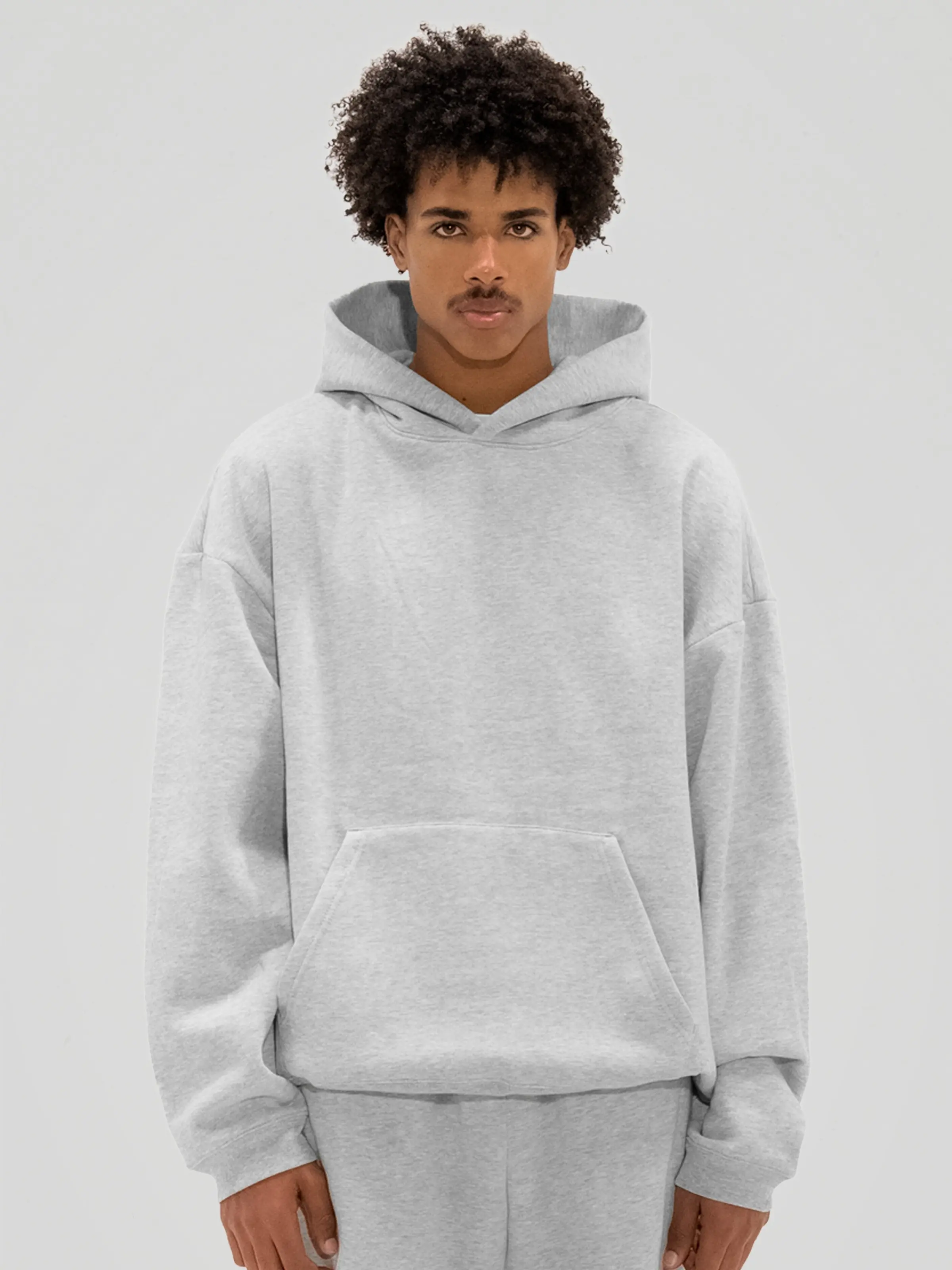 350 GSM 'Heather Grey' Fleece Hoodie