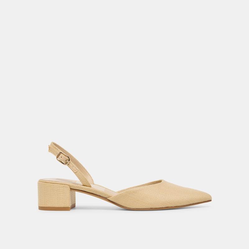 Dolce Vita CAREL HEELS LIGHT NATURAL RAFFIA